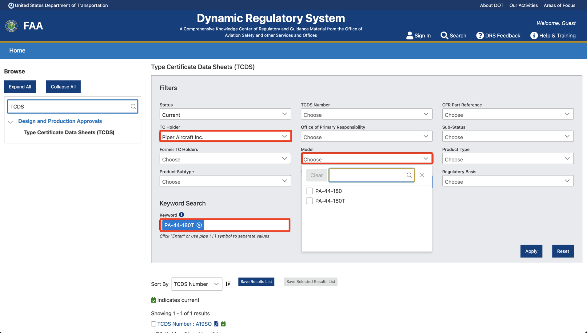 How can I view an aircraft #39 s type certificate data sheet (TCDS