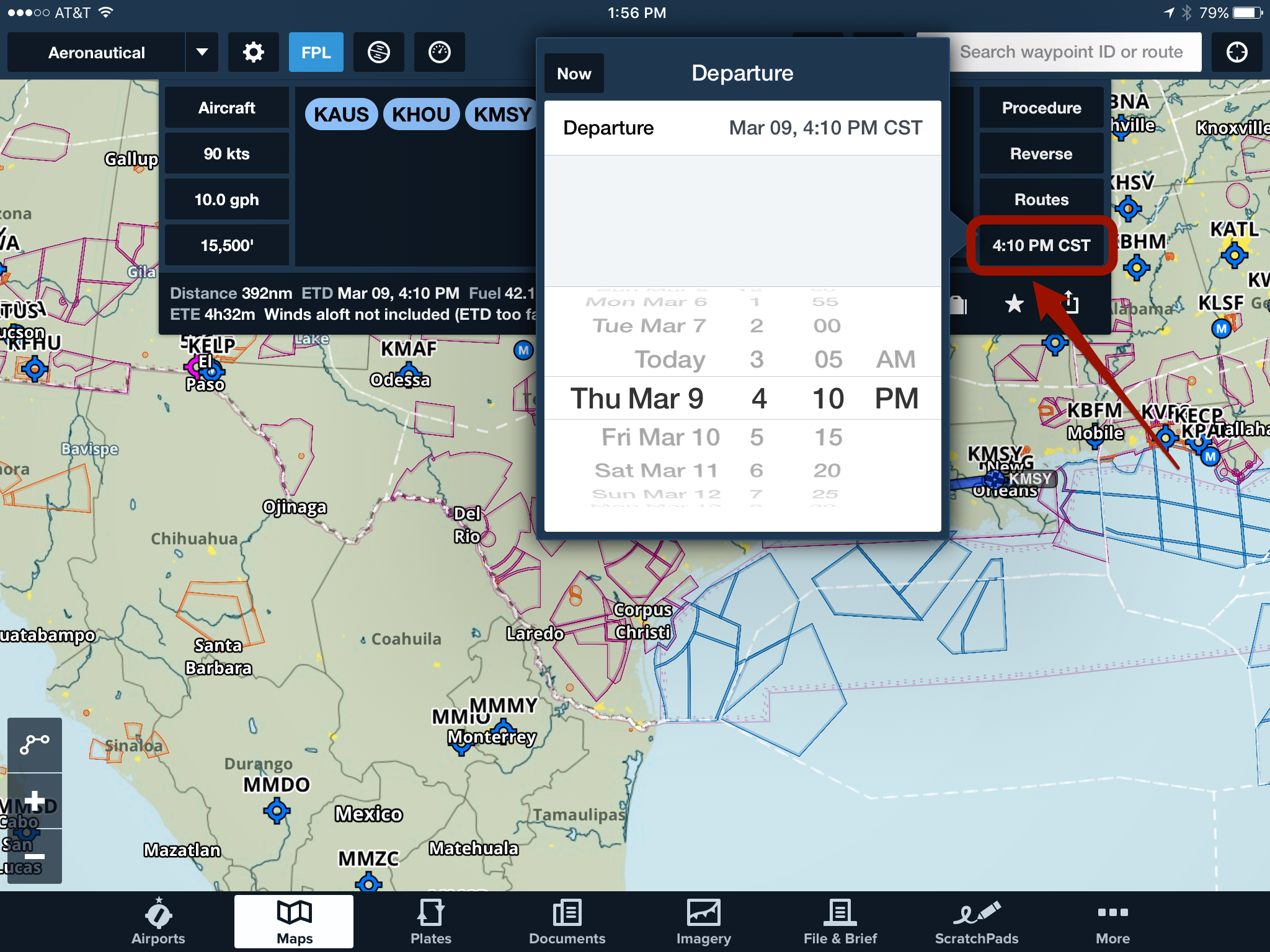 How can I view course (CRS) rather than heading (HDG) in the NavLog