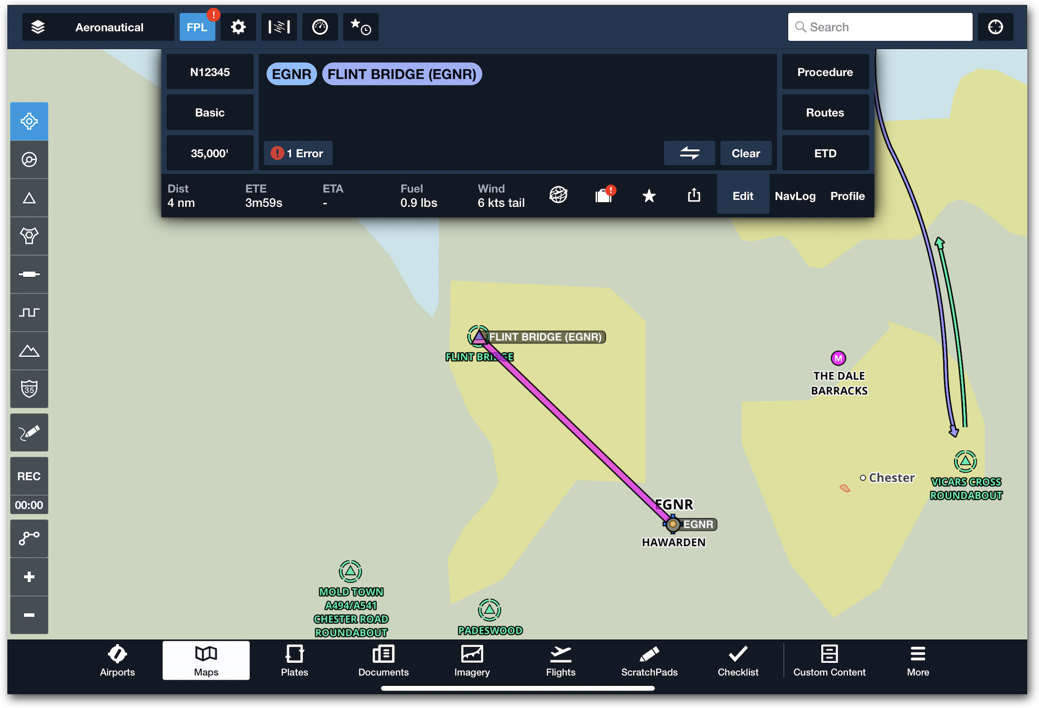 How do I enter VFR waypoints or visual reporting points to my route? ForeFlight Support