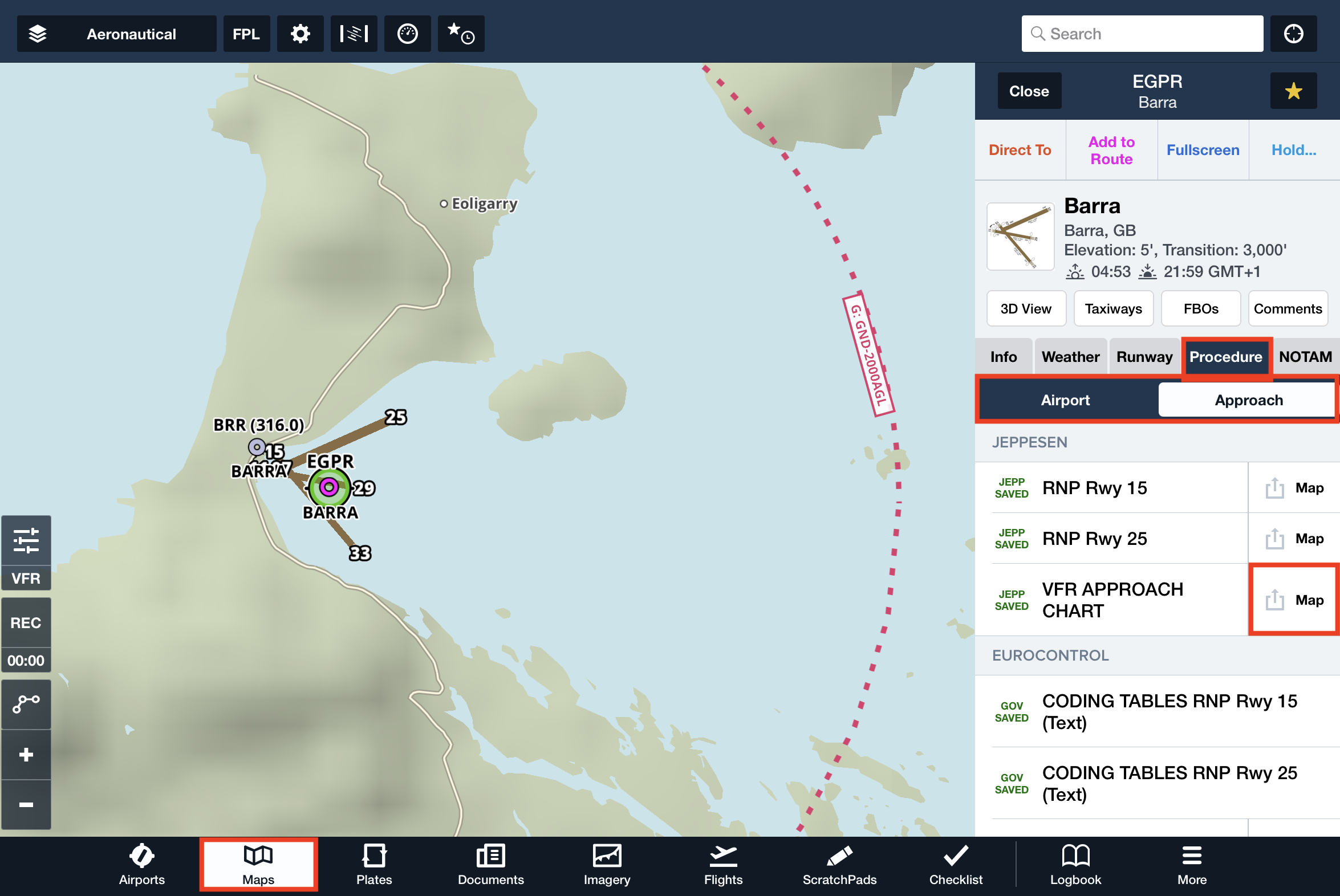 Sending a Plate to Maps From the Maps Airport Information View.PNG