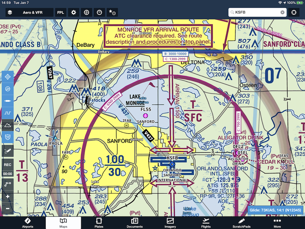 How Do I View Vfr Arrival Route Procedures That Are Noted On The Vfr Terminal Area Chart Foreflight Support